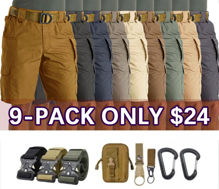 Cotton Stretch Cargo Shorts With Belt
