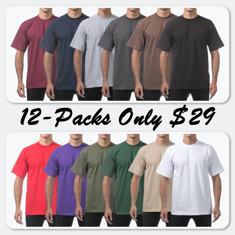 Men's Heavyweight Cotton Short Sleeve Crew Neck T-Shirt