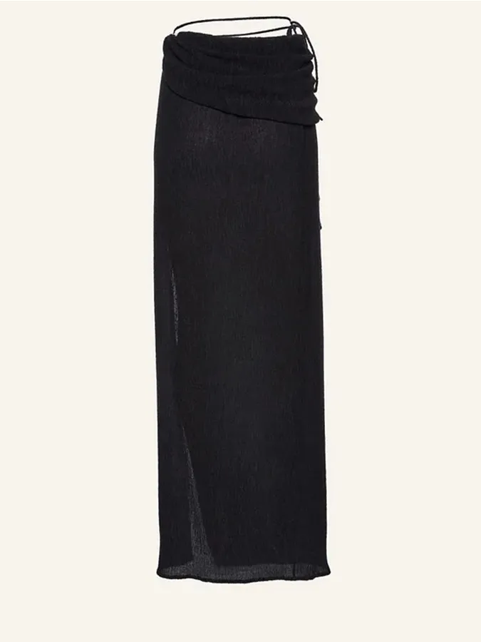 Halterneck Pearl Bandeau High Waist Bikini Swimsuit and Sarong