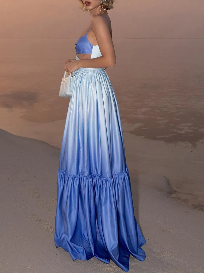 Grandient Cut-out Maxi Dress