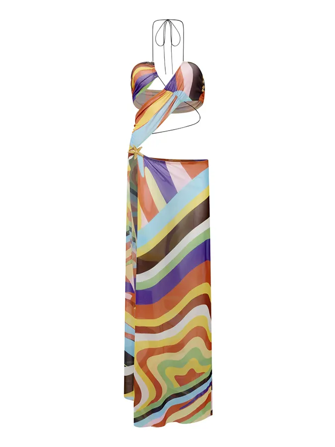 Printed Sling Bikini and Dress Cover-up