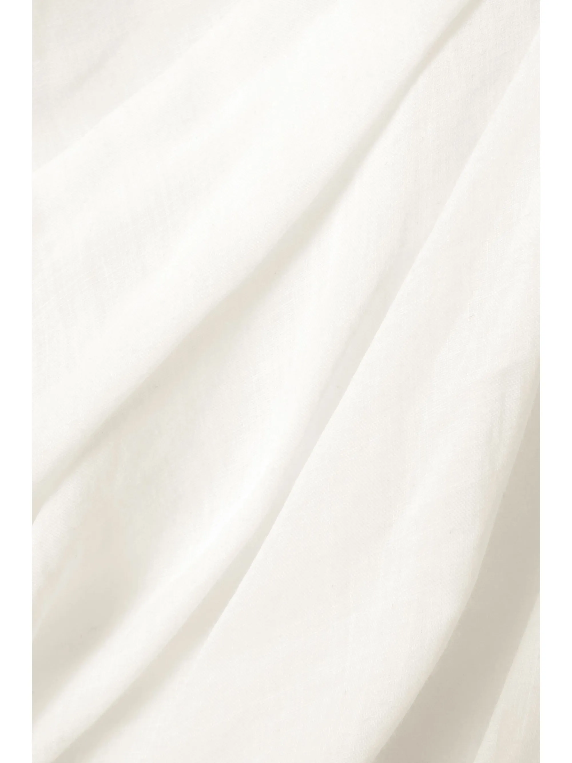 One-shoulder Cutout Gathered Ramie Mini Dress