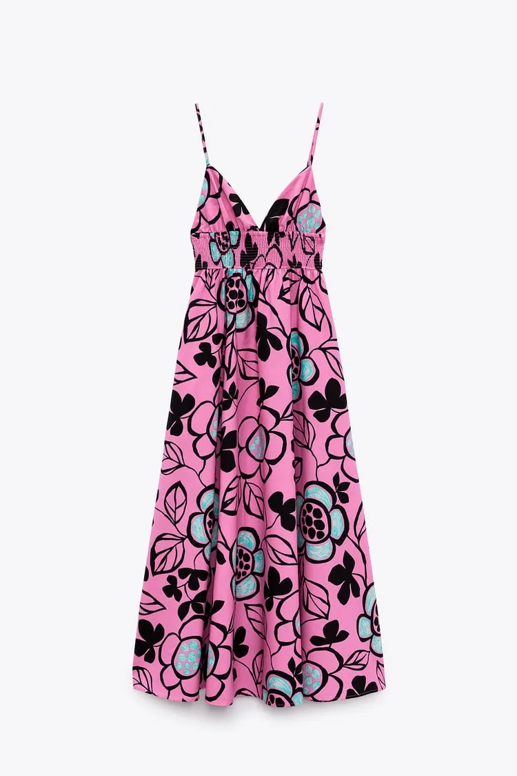 PRINTED PINK DRESS