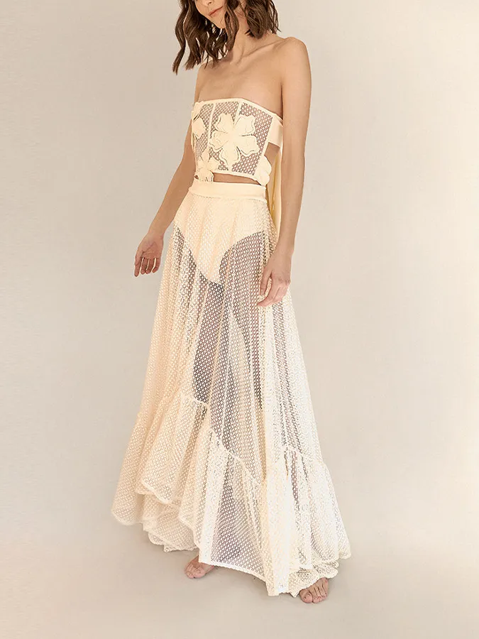 3D Petal Bandeau Top and Skirt