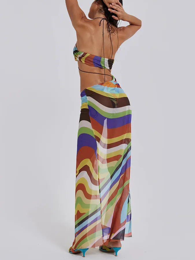 Printed Sling Bikini and Dress Cover-up