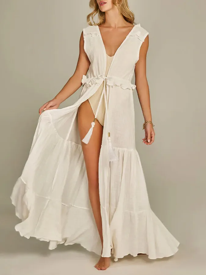 Casual Plain One Piece And Beach Dress