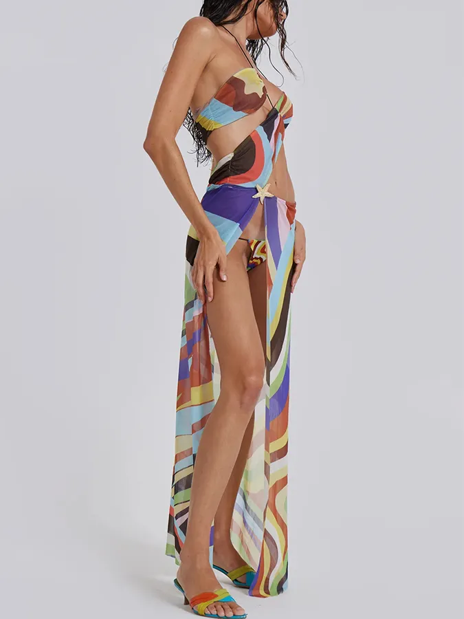 Printed Sling Bikini and Dress Cover-up