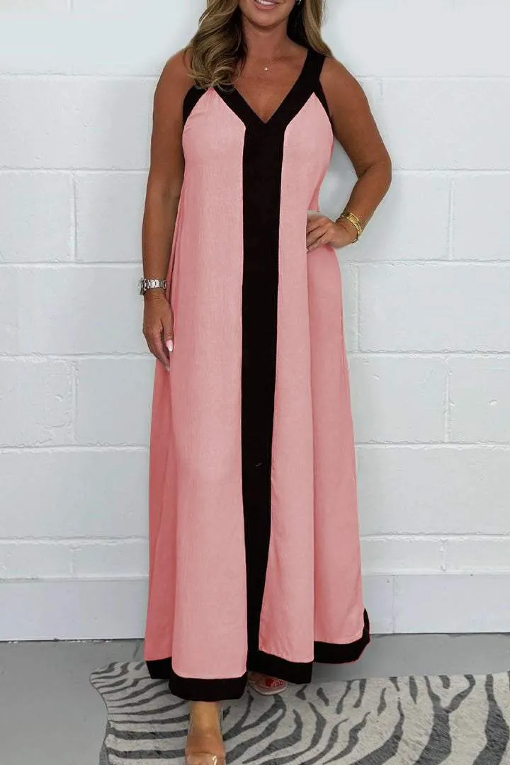 Women's Panelled Trim Maxi Dress