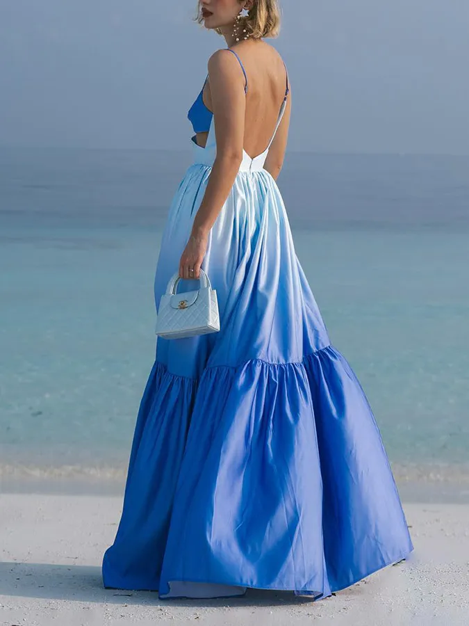 Grandient Cut-out Maxi Dress
