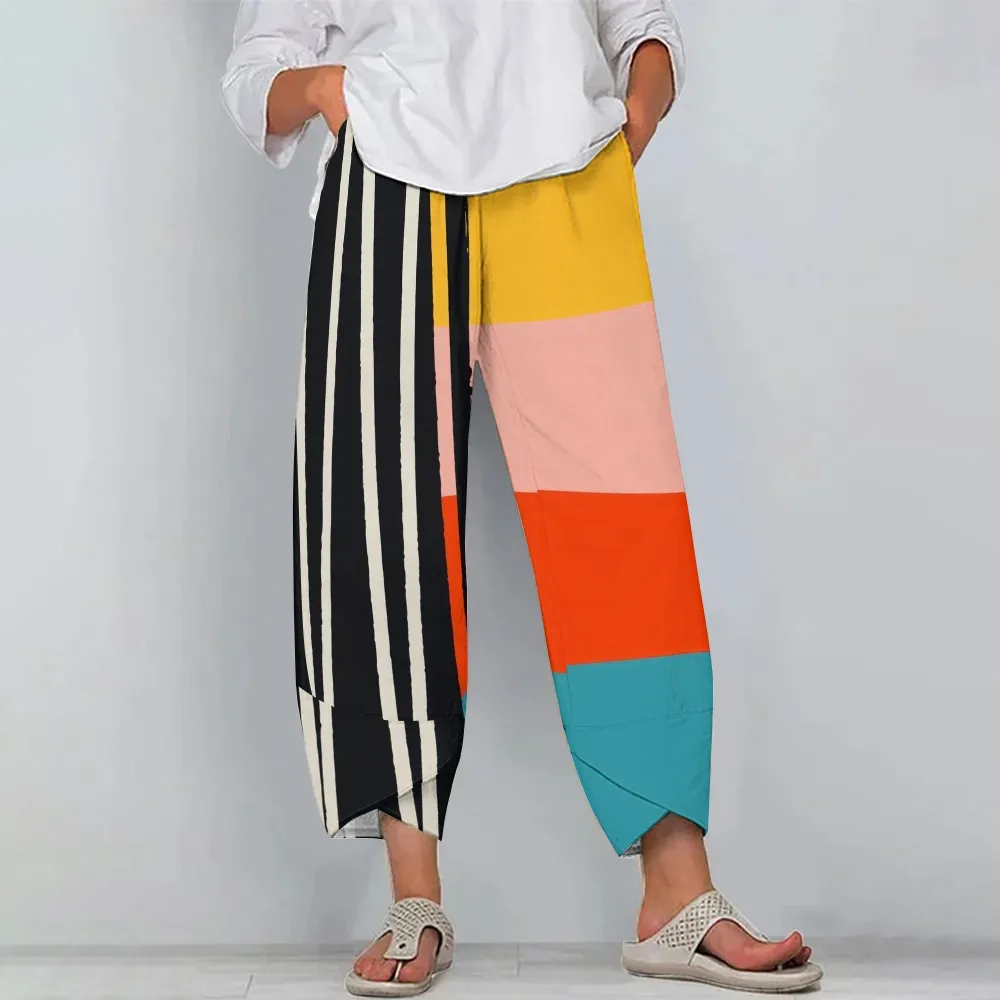 Women's Casual Stripe Printed Pants