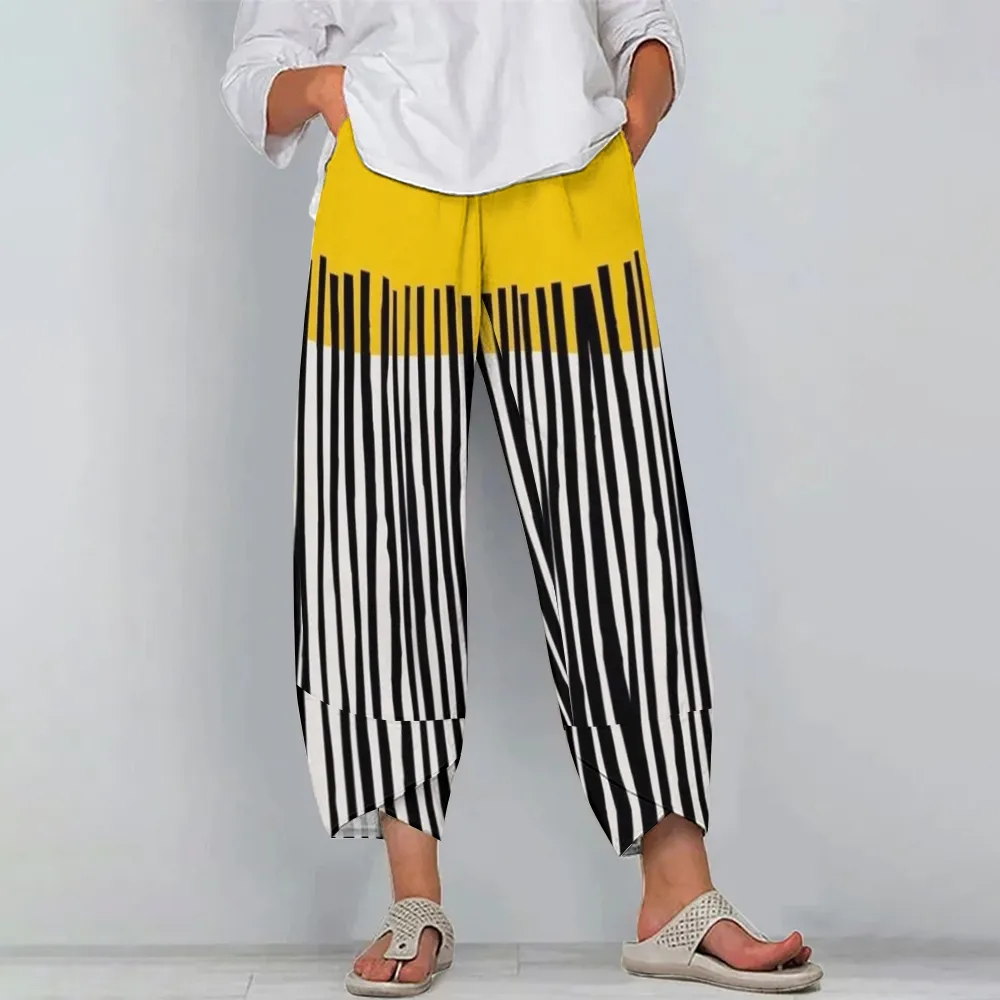 Women's Casual Stripes Printed Pants
