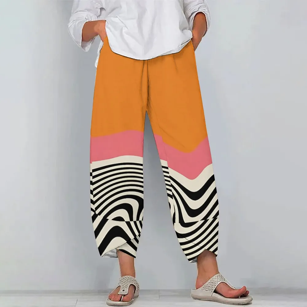 Women's Casual Stripe Printed Pants