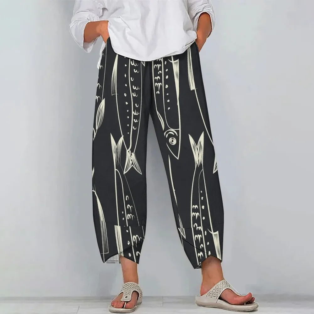 Women's Casual Fish Printed Pants