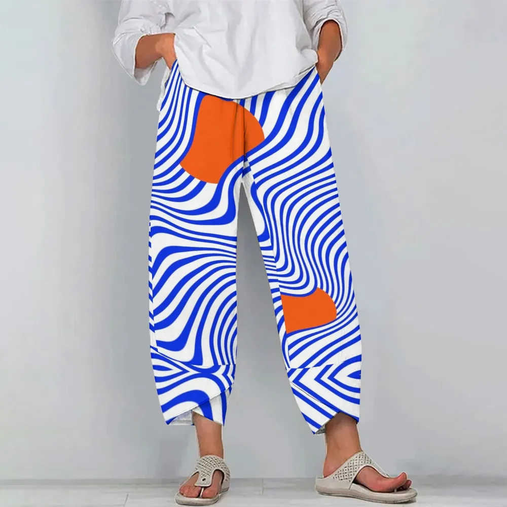 Women's Casual Lines Printed Pants